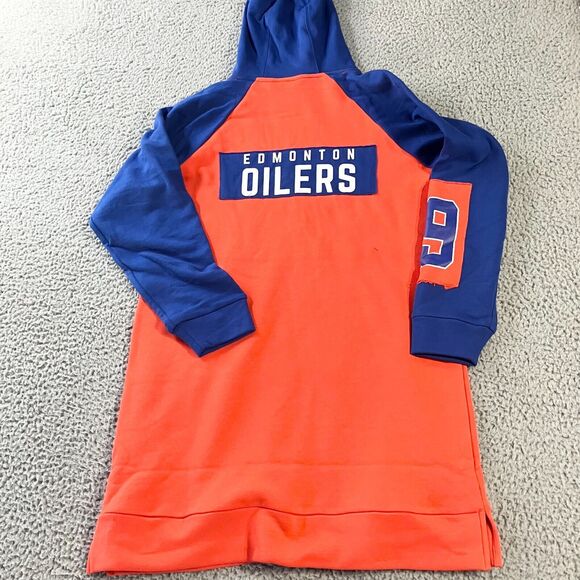 Starter Edmonton Oilers Sweatshirt Mens Medium Pullover 1/4 Zip Oversized New - Picture 9 of 10
